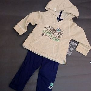 NWT Notre Dame 2 piece toddler outfit